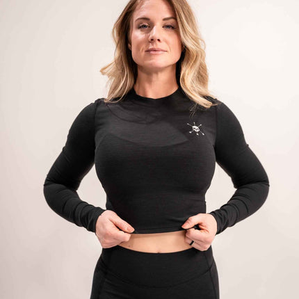 WOMEN'S | DEBUT CROP LONG SLEEVE : BLACK