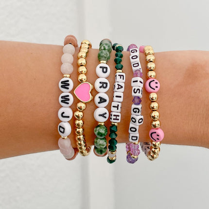WWJD Wooden Letter Bracelet