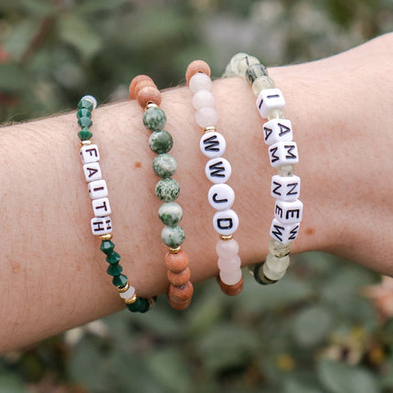 WWJD Wooden Letter Bracelet