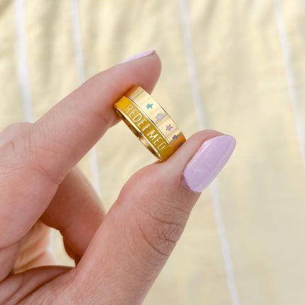 Yellow Enamel Redeemed Ring