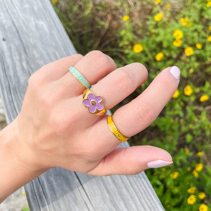 Yellow Enamel Redeemed Ring