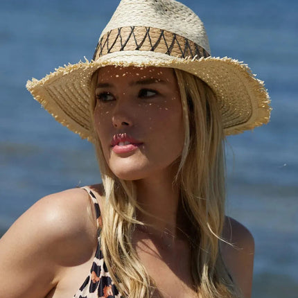 Peter Grimm Zag - Womens Straw Fedora Hat
