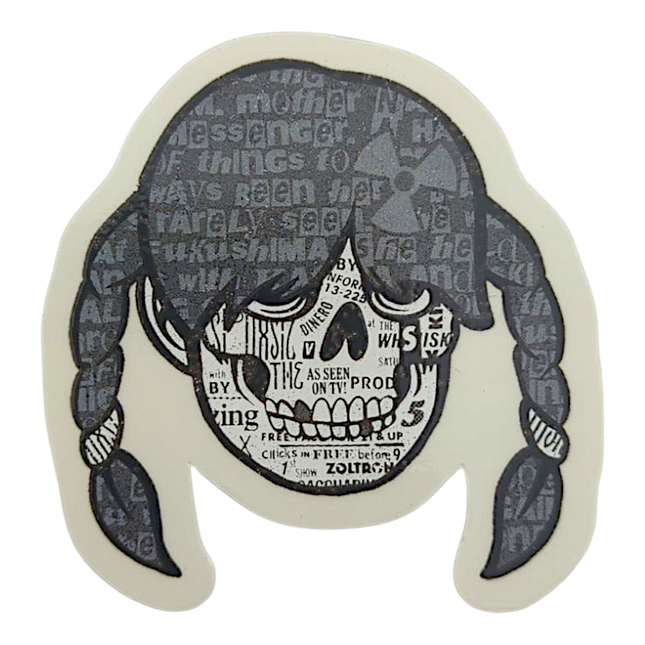 Zoltron Sue Nami's Head (Black & White) Sticker