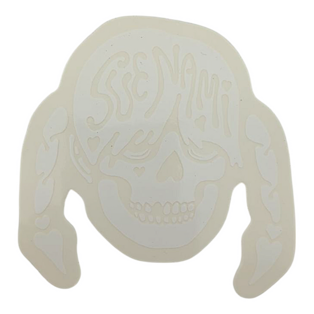 Zoltron Sue Nami's Head (White on Clear) Sticker