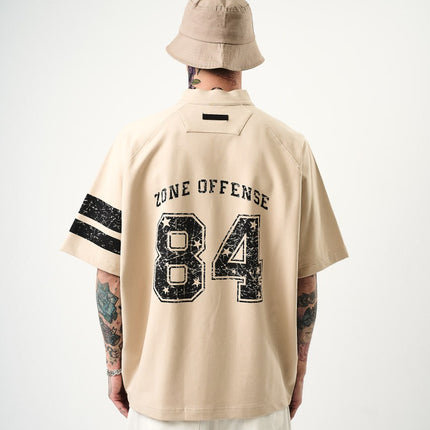 Men's Oversize 'ZONE OFFENSE 84' Graphic T-Shirt - Streetwear Football Tee